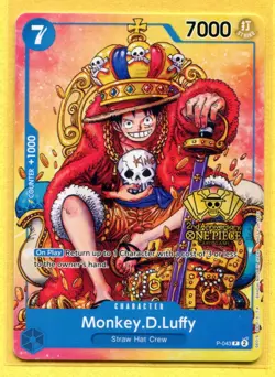 Monkey.D.Luffy (2nd Anniversary Stamped Promo) P-043 - One Piece TCG - English - Image 1