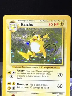 Pokemon Card Raichu 14/102 Base Set WOTC Holo Rare Light Play - Image 2