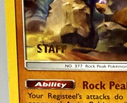 Pokemon SM Crimson Invasion Regirock STAFF Gold Foil Stamp Prerelease Promo Card - Image 2