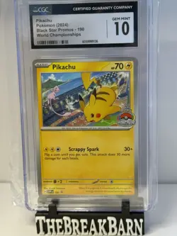 2025 Pikachu Pokemon Card #214 Black Star Promo Illustration Contest CGC 10 - Image 1