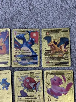 Set of 15 Charizard,Umbreon,Magikarp,Mew&More Gold Foil Fan Art Cards - Image 3