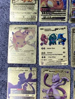 Set of 15 Charizard,Umbreon,Magikarp,Mew&More Gold Foil Fan Art Cards - Image 4