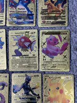 Set of 15 Charizard,Umbreon,Magikarp,Mew&More Gold Foil Fan Art Cards - Image 5