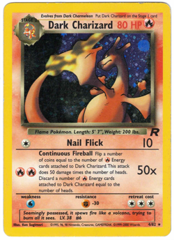 Dark Charizard 4/82 Team Rocket Holo Rare Vintage MP Pokemon Card - Image 1