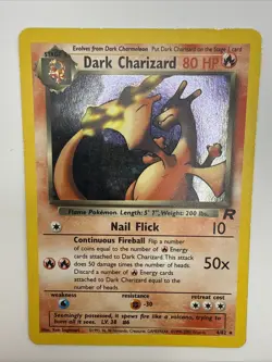 Dark Charizard 4/82 Team Rocket Holo Rare Vintage MP Pokemon Card - Image 3