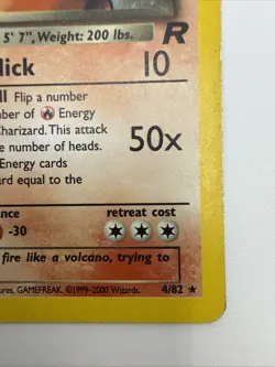 Dark Charizard 4/82 Team Rocket Holo Rare Vintage MP Pokemon Card - Image 5