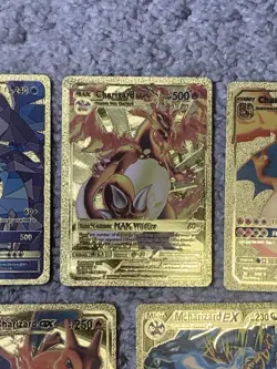 Set of 5 Charizard Gold Foil Fan Art Display Cards - Image 3