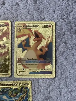 Set of 5 Charizard Gold Foil Fan Art Display Cards - Image 4