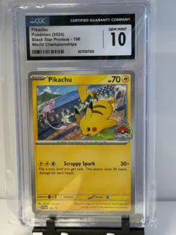 2025 Pikachu Pokemon Card #214 Black Star Promo Illustration Contest CGC 10 - Image 1