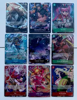 ONE PIECE 9 Card Lot Alt Art (Alternative Art) Kuzan, Perona, Caesae Clown etc - Image 1