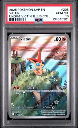 PSA GEM MINT 10 Victini 208 Sv: Scarlet & Violet Promo Cards Holo - Image 1