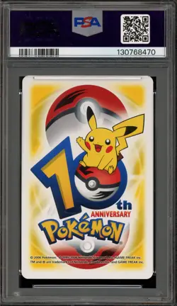 Pokemon 10th Ann. Playing Cards Pikachu Yellow Ace of Spades PSA 8 - Image 2
