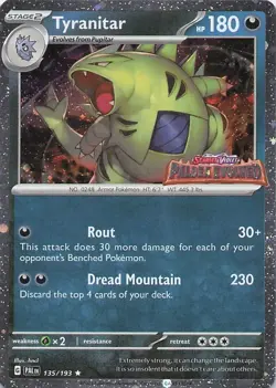 Tyranitar (Paldea Evolved Stamp) Promo Miscellaneous Cards & Products 135/193 NM - Image 1