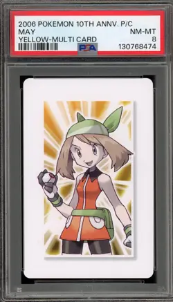 Pokemon 10th Ann. Playing Cards May Yellow Multi Card PSA 8 - Image 1