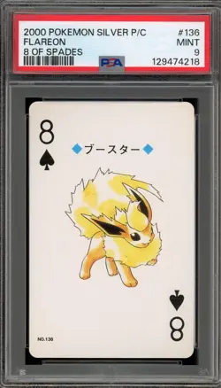 Pokemon Stadium Red Playing Cards Flareon 8 of Spades #136 PSA 9 Mint - Image 1