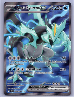 Pokemon TCG Black Kyurem EX Surging Sparks 218/191 Full Art Ultra Rare Holo Card - Image 1