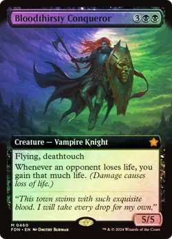 Bloodthirsty Conqueror *Foil Extended Art* - FDN-BF - NM Magic The Gathering MTG - Image 1