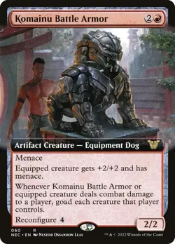 Mtg Komainu Battle Armor (Extended Art) Commander: Kamigawa: Neon Dynasty edh - Image 1