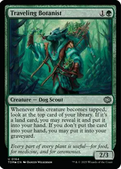 MTG Traveling Botanist TDM U Creature Dog Scout *Foil* NM - Image 2