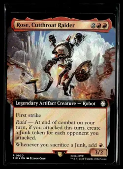2024 MTG PIP Rose, Cutthroat Raider R Foil Legendary Artifact Creature #920 - Image 1