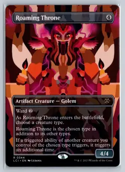 MTG Lost Caverns of Ixalan Borderless #344 Roaming Throne Rare Artifact Creature - Image 1