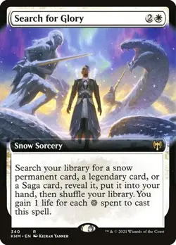1x Search for Glory - Foil Extended Art NM Eng MTG - Kaldheim - Image 1