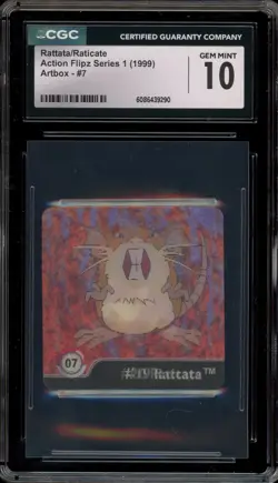 Pokemon Rattata/Raticate Artbox Action Flipz Series 1 #7 CGC 10 Gem Mint - Image 1