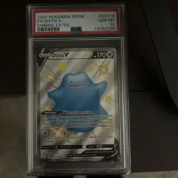 Pokemon TCG Ditto v Shiny Holo Rare Card SV118/SV122 Psa 10 - Image 1