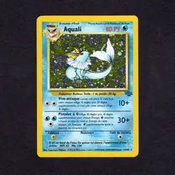 2000 Pokemon FRENCH Unlimited Jungle Aquali-Vaporeon Holo 12/64 LP-NM - Image 1