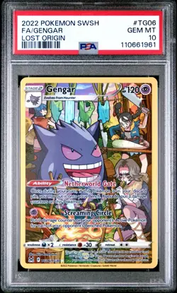 2022 Pokemon PSA Gem Mint 10 SWSH Lost Origin Full Art Gengar TG06/TG30 - Image 1