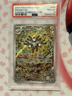 2024 POKEMON SVP EN-SV BLACK STAR PROMO Pokemon Center #159 MAGNETON PSA 10 - Image 1