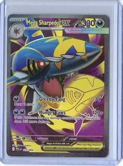 2025 Pokemon TCG Phantasmal Flames Mega Sharpedo Ex 113/094 Ultra Rare Full Art - Image 1