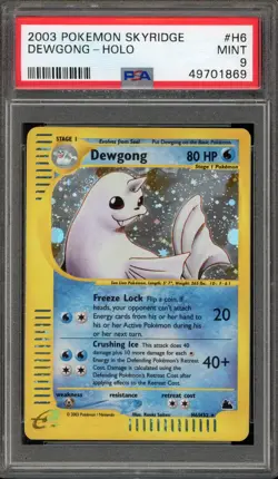 Pokemon Dewgong Expedition Holo Rare #H6 PSA 9 Mint - Image 1
