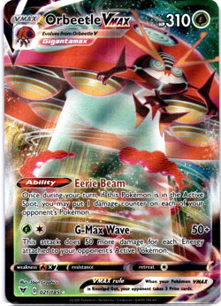 Pokemon TCG Orbeetle VMAX 021/185 Vivid Voltage Holo Rare Lightly Played - Image 1