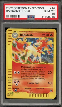 Pokemon Rapidash Expedition Holo Rare #26 PSA 10 Gem Mint - Image 1