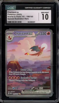 Pokemon Charizard ex 151 MEW EN Special Illustration Rare #199 CGC 10 Gem Mint - Image 1