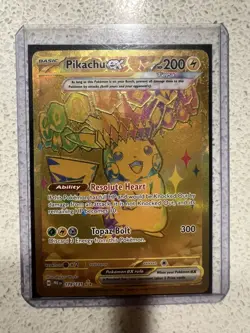 Pokemon TCG Pikachu EX Surging Sparks Holo Hyper Rare Gold 247/191 - Image 1