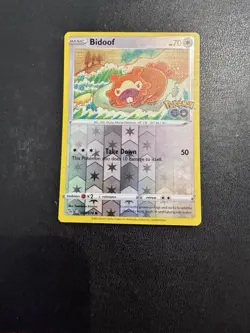 POKEMON BIDOOF 059/078 COMMON UNPEELED DITTO REVERSE HOLOFOIL POKEMON GO NM CARD - Image 4
