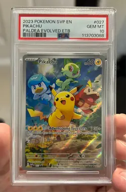 POKEMON BLACK STAR PROMOS - SVP EN #027 PIKACHU PALDEA EVOLVED ETB PSA 10 - Image 1