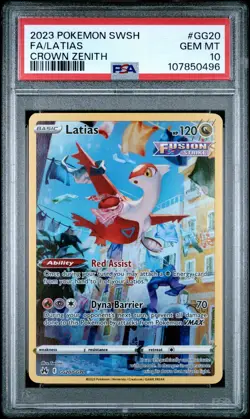2023 POKEMON SWORD & SHIELD CROWN ZENITH #GG20 FULL ART/LATIAS PSA 10 - Image 1