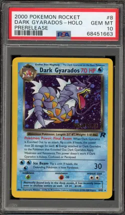 Pokemon Dark Gyarados Team Rocket Prerelease Holo Rare Promo #8 PSA 10 - Image 1