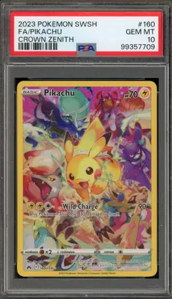 Pokemon Pikachu Crown Zenith Secret Rare Full Art #160 PSA 10 Gem Mint - Image 1