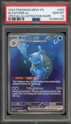 Pokemon Blastoise ex 151 MEW EN Special Illustration Rare #200 PSA 10 Gem Mint - Image 1