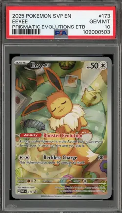 Pokemon Eevee Prismatic Evolutions ETB Promo SVP EN 173 PSA 10 Gem Mint - Image 1