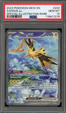 Pokemon Zapdos ex 151 MEW EN Special Illustration Rare #202 PSA 10 Gem Mint - Image 1