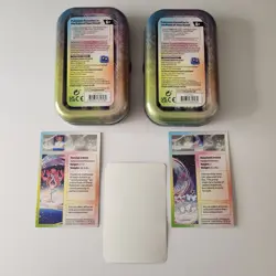 Pokemon SV Paldean Fates 2 Mini Tins Empty Flamigo Maushold Sticker Art - Image 2