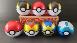7 Pokemon Empty Display PokeBall Tin Lot Dive Ultra Quick Level Poke H19 C21 C19 - Image 1