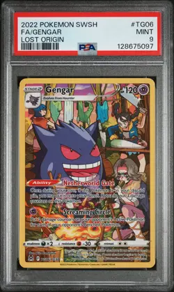 2022 POKEMON SWORD & SHIELD LOST ORIGIN #TG06 FULL ART/GENGAR PSA 9 - Image 1