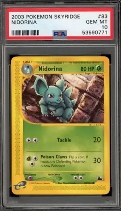 Pokemon Nidorina Skyridge #83 PSA 10 Gem Mint - Image 1