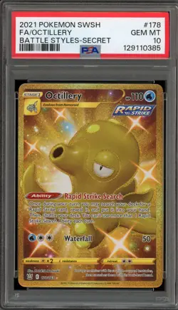 Pokemon Octillery Battle Styles Secret Rare Full Art #178 PSA 10 Gem Mint - Image 1